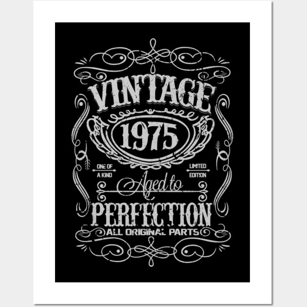 Vintage 1975 45 Years Old Perfectly 45th Birthday Gift Wall Art by semprebummer7